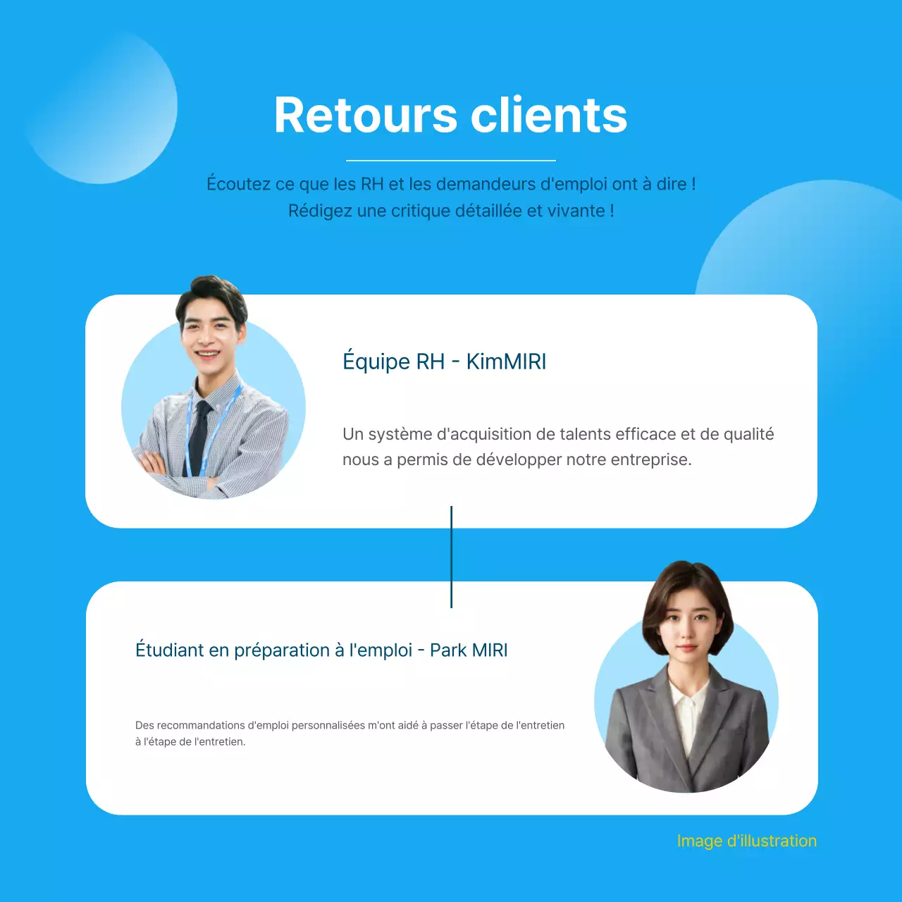 Promouvoir une plateforme moderne de recherche d'emploi en bleu et blanc