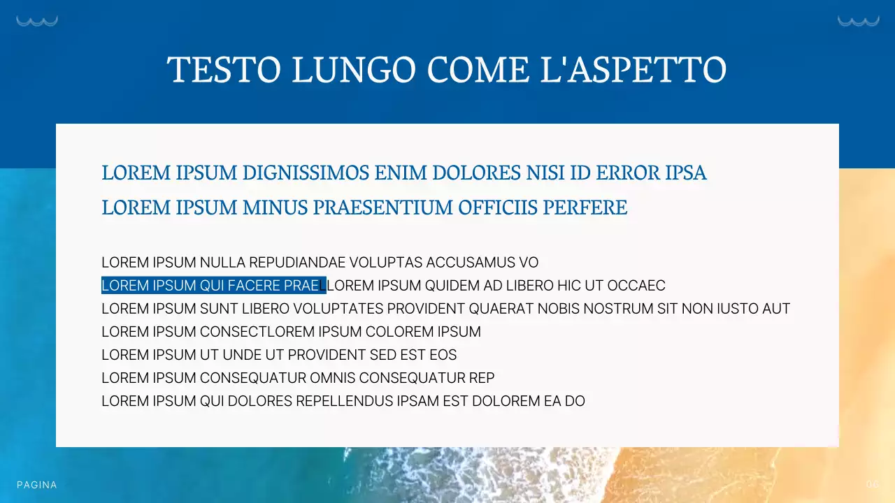 Semplice presentazione di sfondo estivo in blu e avorio