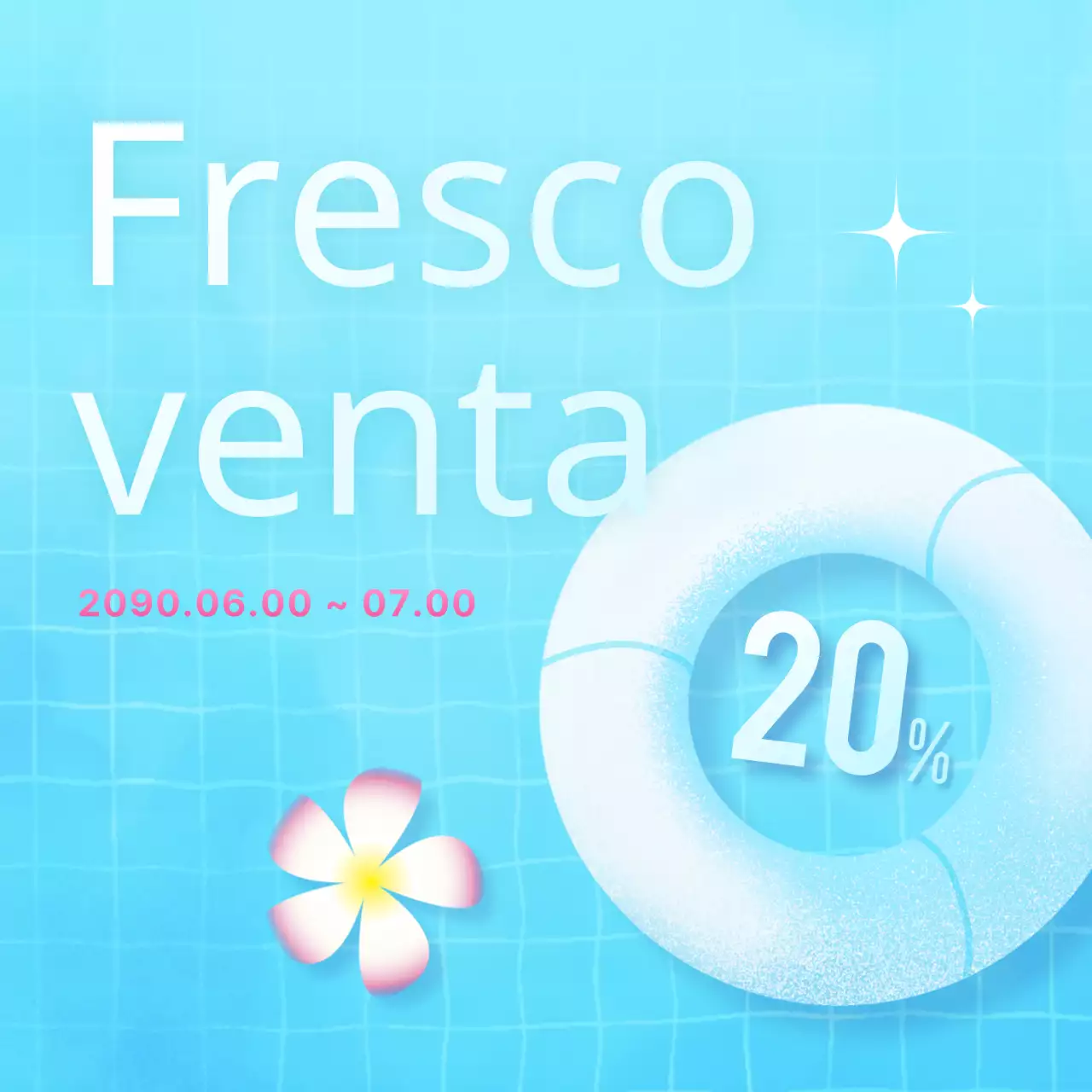 Anuncio veraniego de estilo pop en menta y azul