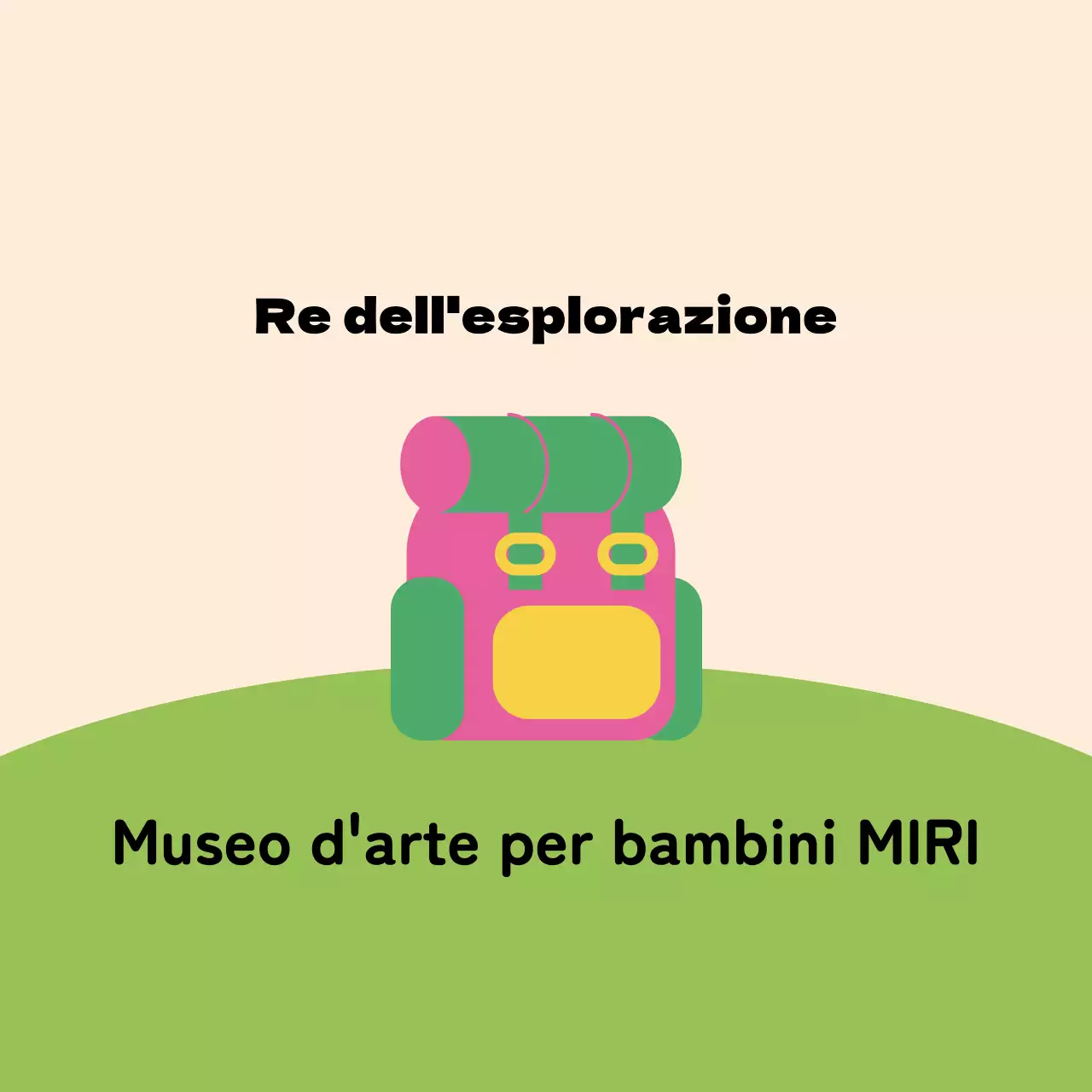 Design con una simpatica illustrazione di una borsa sull'erba