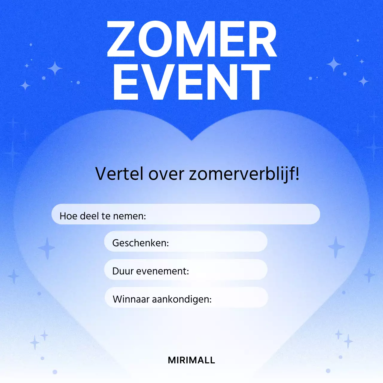 Promoot een eenvoudig zomerevenement in blauw