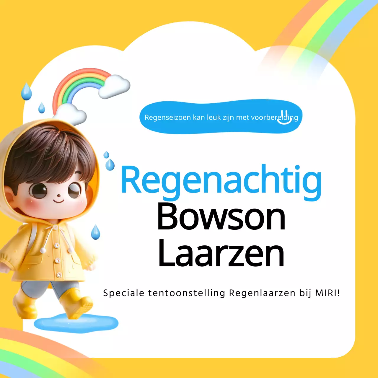 Mooie gele en lichtblauwe regenseizoenproducten promoten