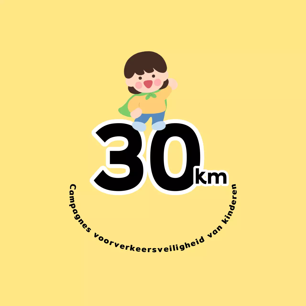 Schattige en aaibare verkeersveiligheidscampagne met kinderfiguren