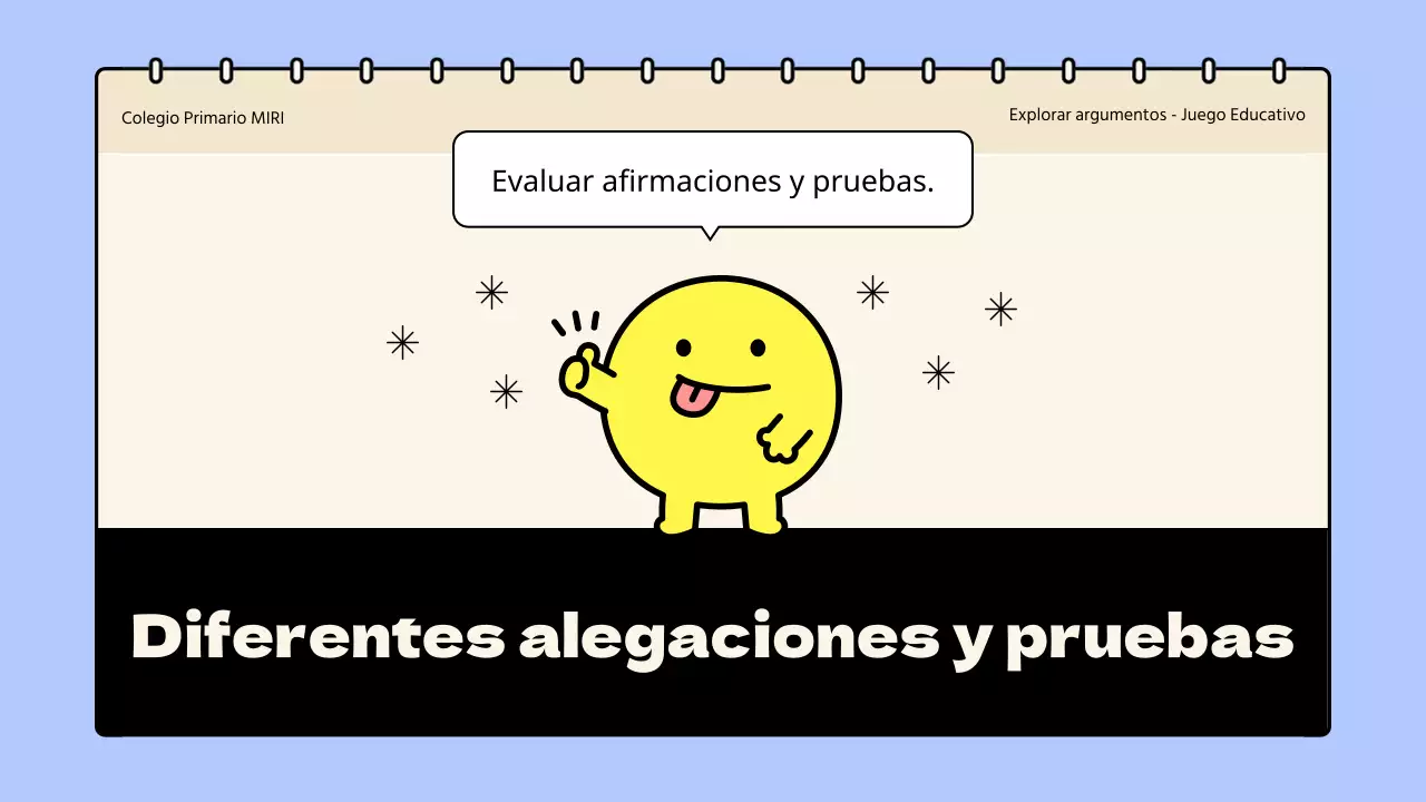 Material sencillo de lengua y literatura para primaria en azul claro y amarillo