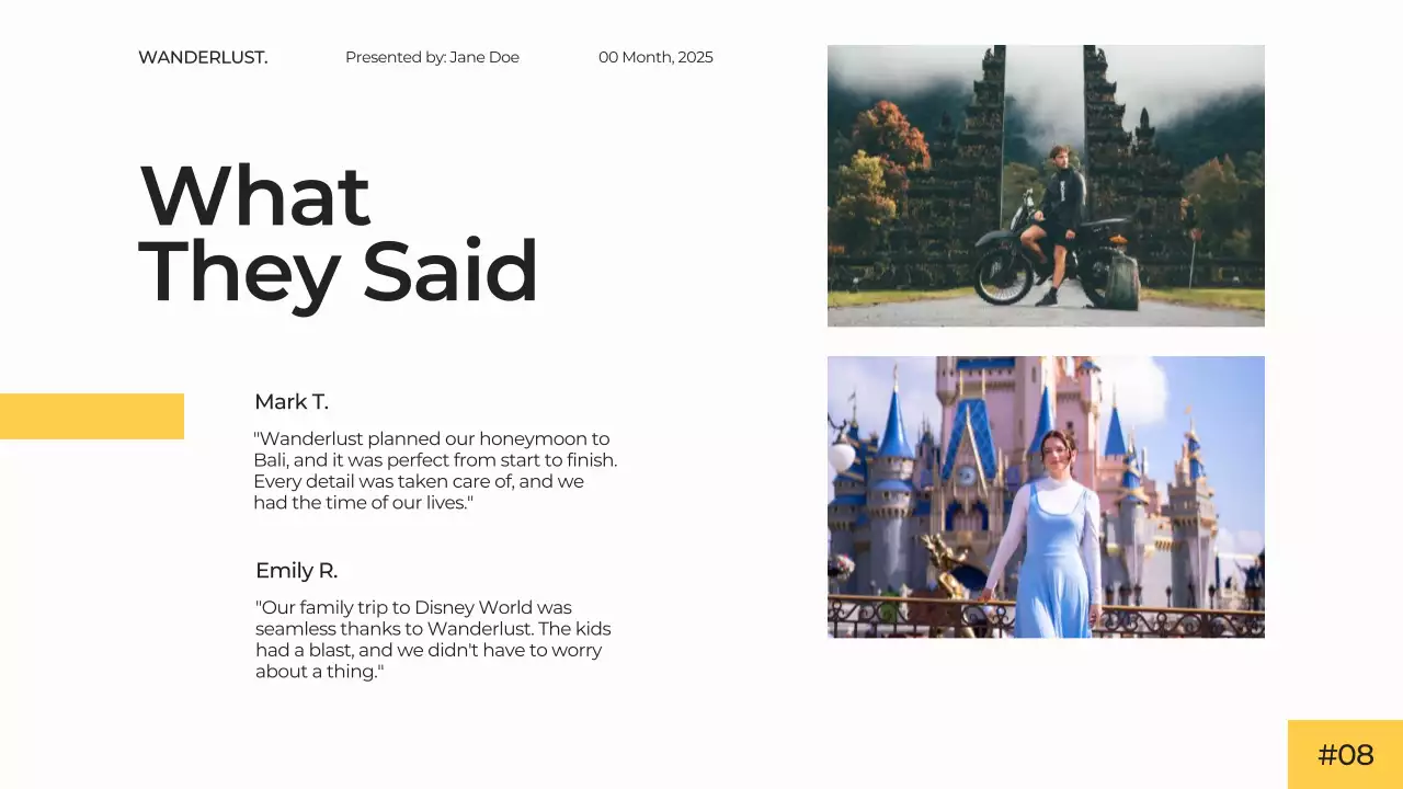 Yellow Modern Travel Presentation