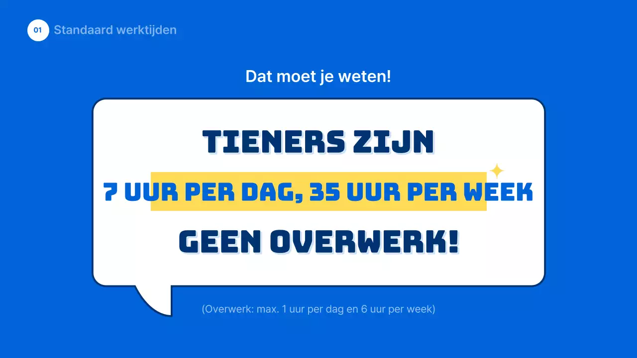 Informatie over arbeidsrecht voor jongeren in blauwe en eenvoudige stijl