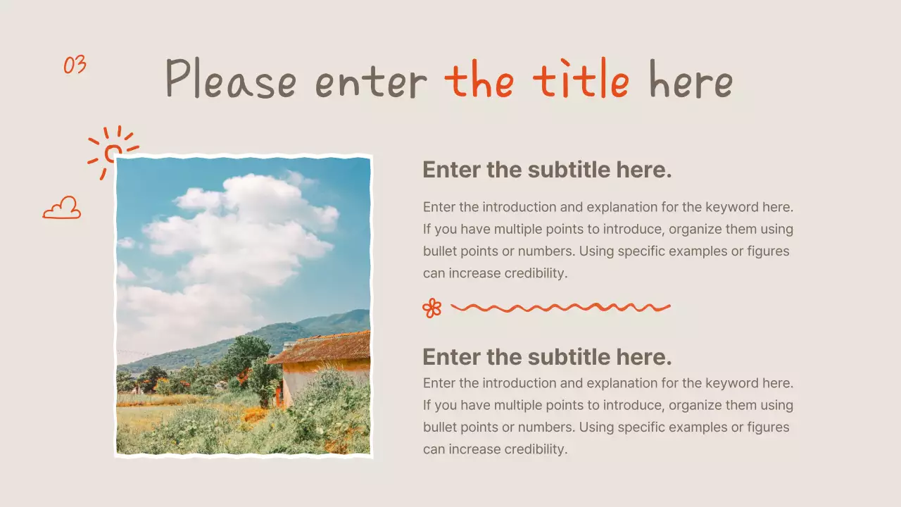 Orange Simple Flower Template Presentation