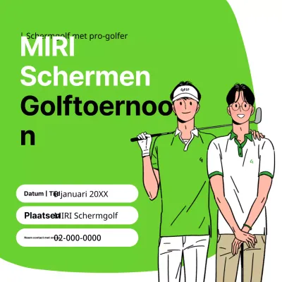 Promoot een eenvoudig golftoernooi in kastanjebruin en zwart