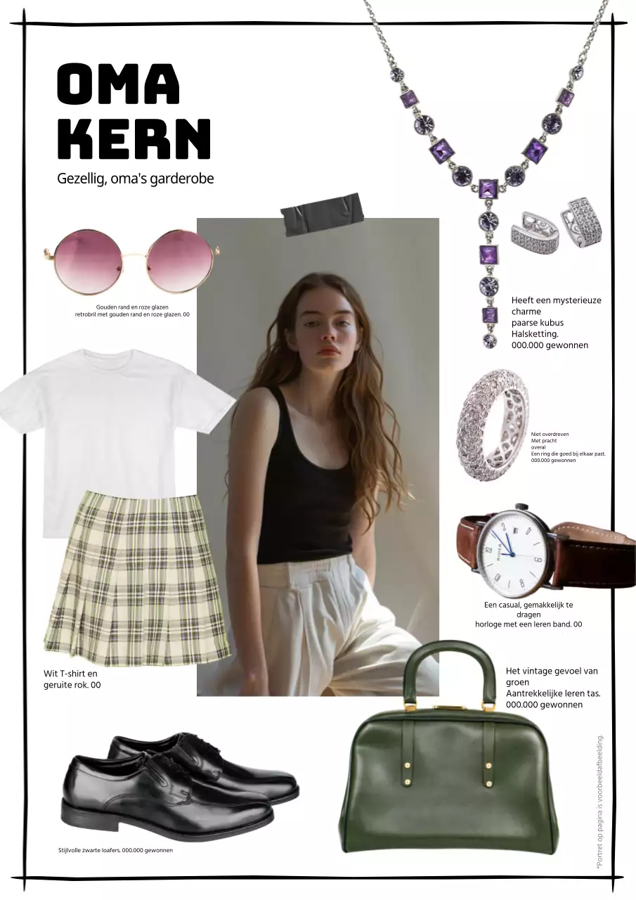 Een collectie trendy outfits in zwart