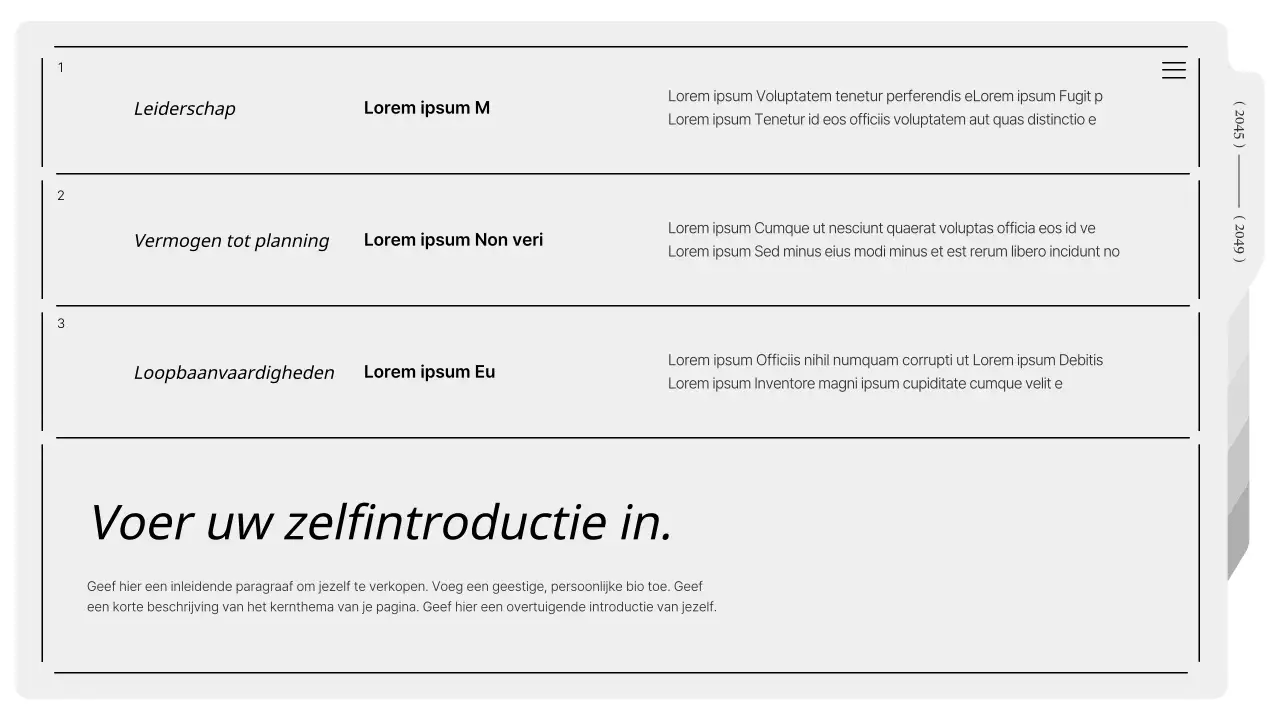 Moderne printbare portfolio in grijs en wit