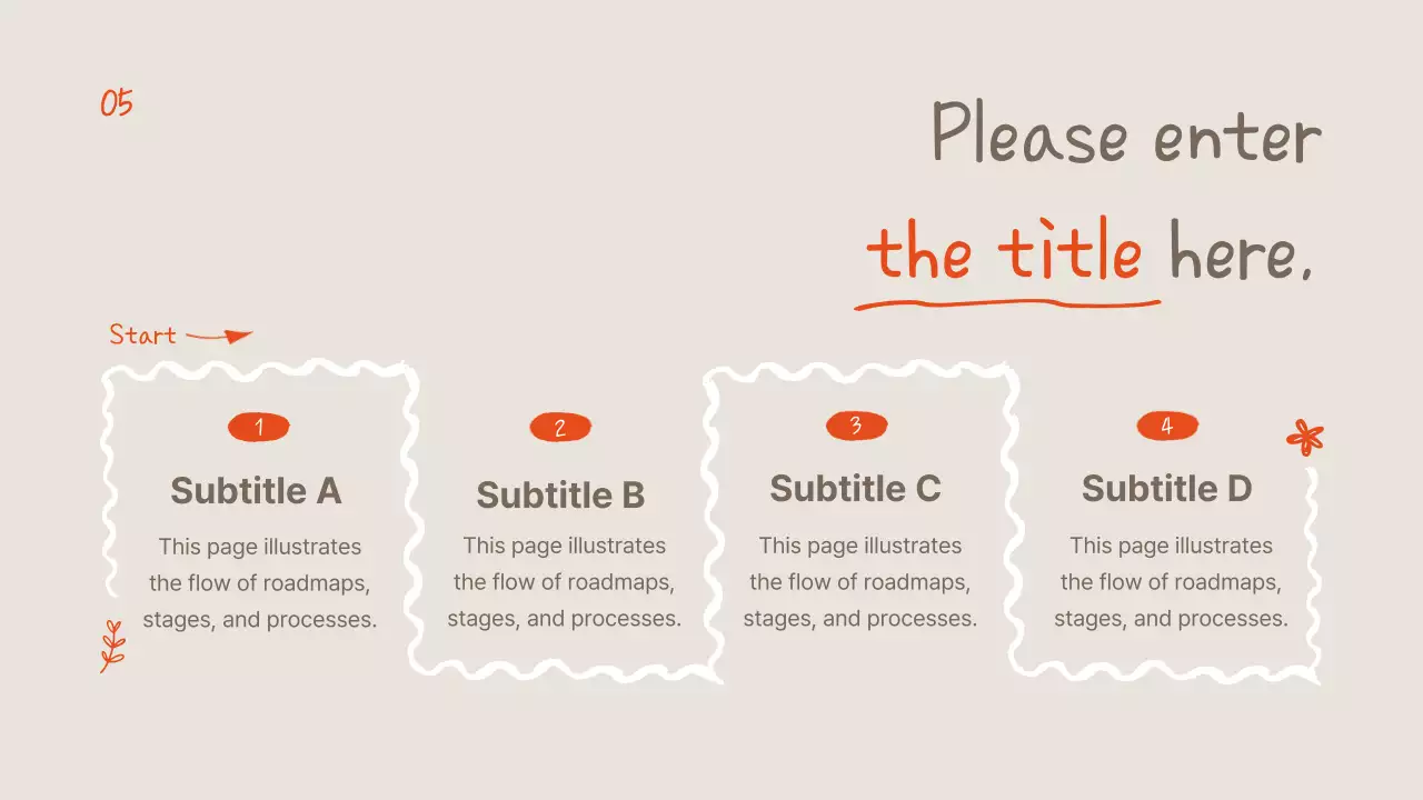 Orange Simple Flower Template Presentation