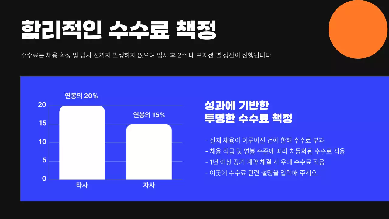 검정과 파랑의 모던한 헤드헌팅 서비스 제안서