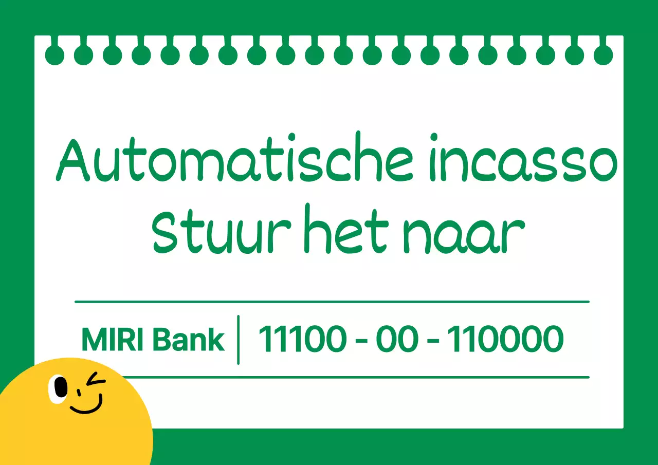 Een eenvoudige, groene mededeling voor automatische incasso