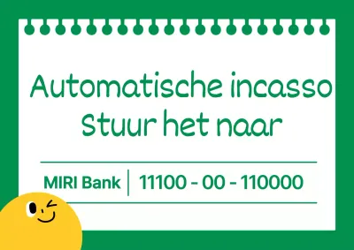 Een eenvoudige, groene mededeling voor automatische incasso