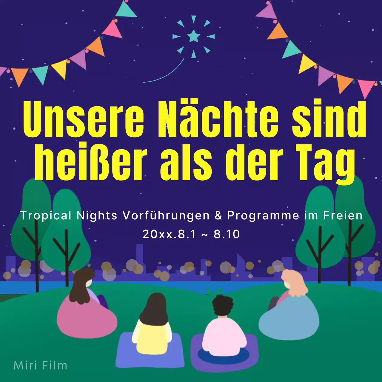 Förderung von Filmvorführungen im Freien mit dem Sodomie-Trend