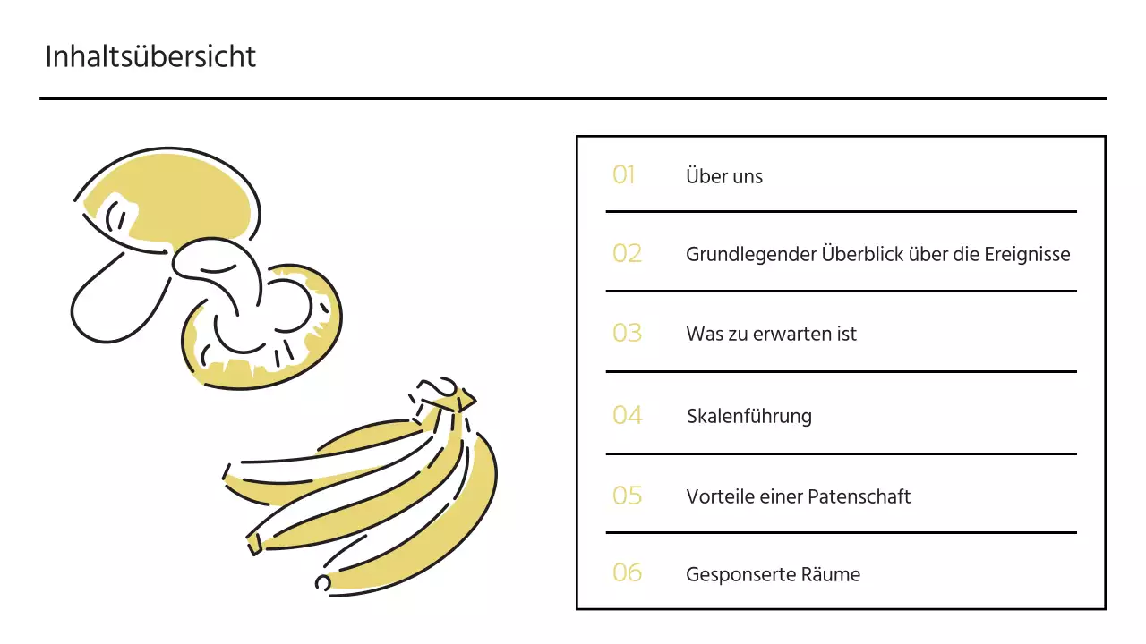 Vorschlag für das Sponsoring eines lokalen Festivals in Gelb