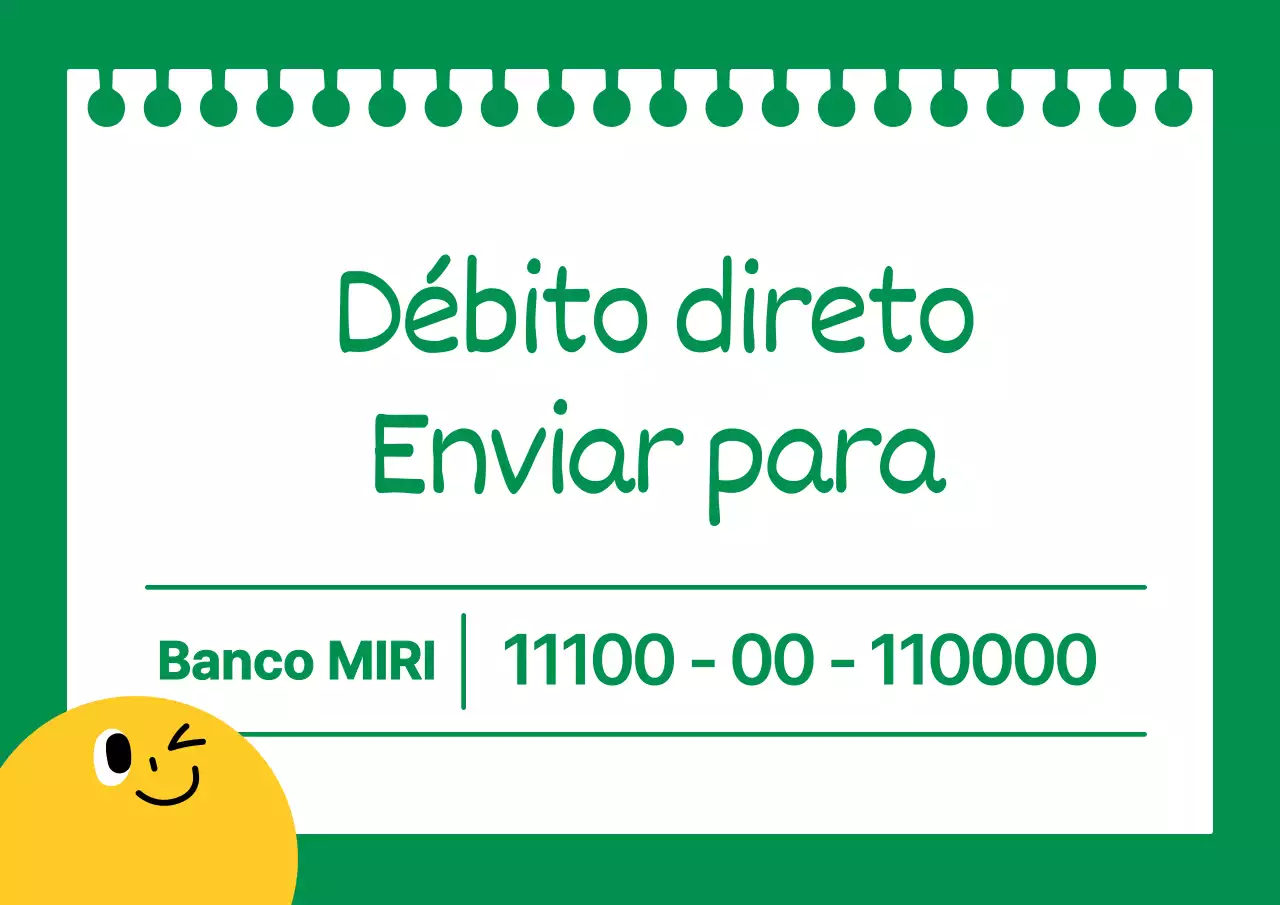 Um aviso de débito direto simples e ecológico