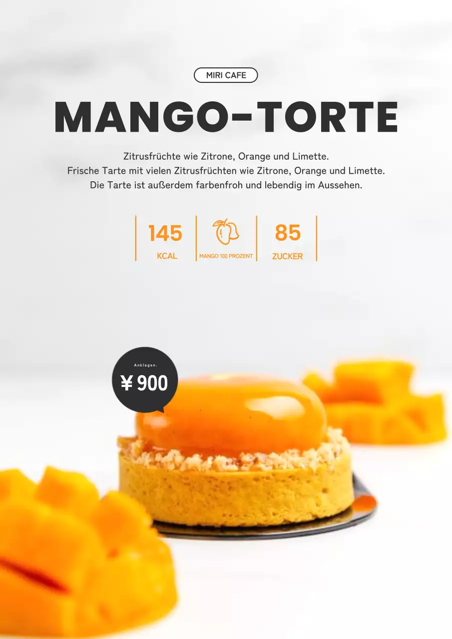 Schwarze und gelbe einfache Sommerdesserts Neue Menüwerbung