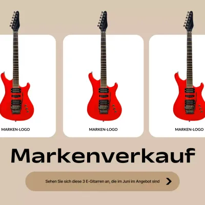 Förderung des Verkaufs von modernen Instrumenten in Gold und Weiß