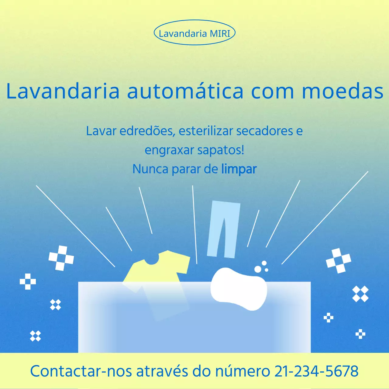 Promover a lavagem de moedas com as cores amarela e azul