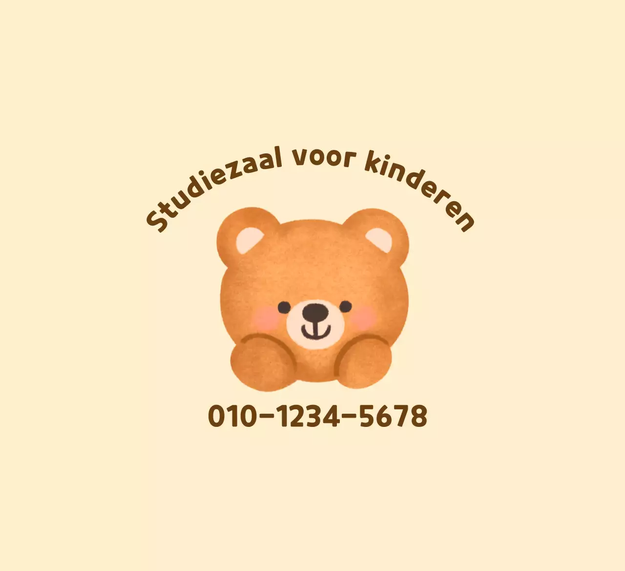 Geel en bruine teddybeer illustratie voor studeerkamer promotie