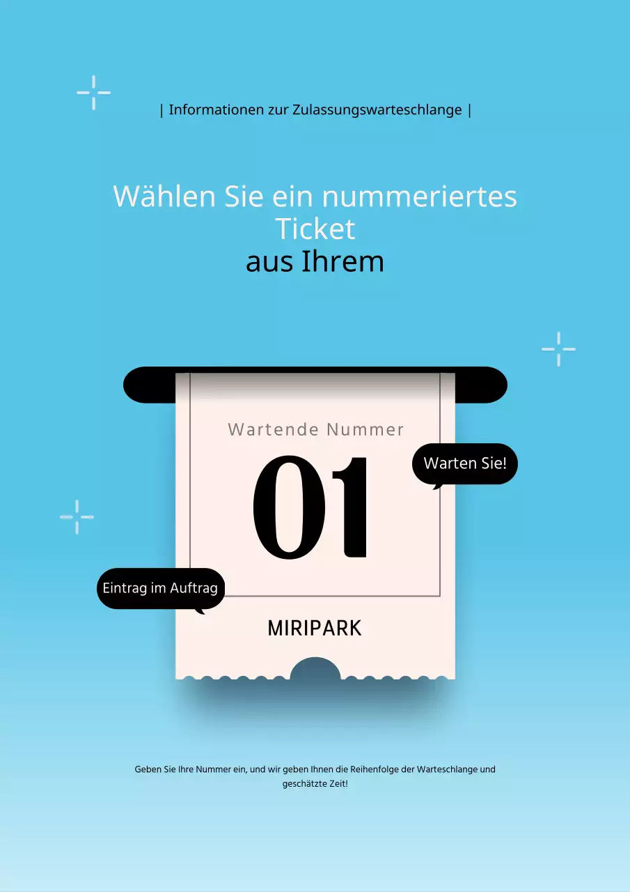 Hellblaue und weiße minimalistische Nummernschild-Warteschilder