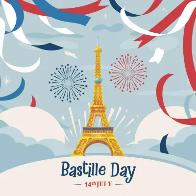 Blue Traditional Celebration Announcement Social Media Post