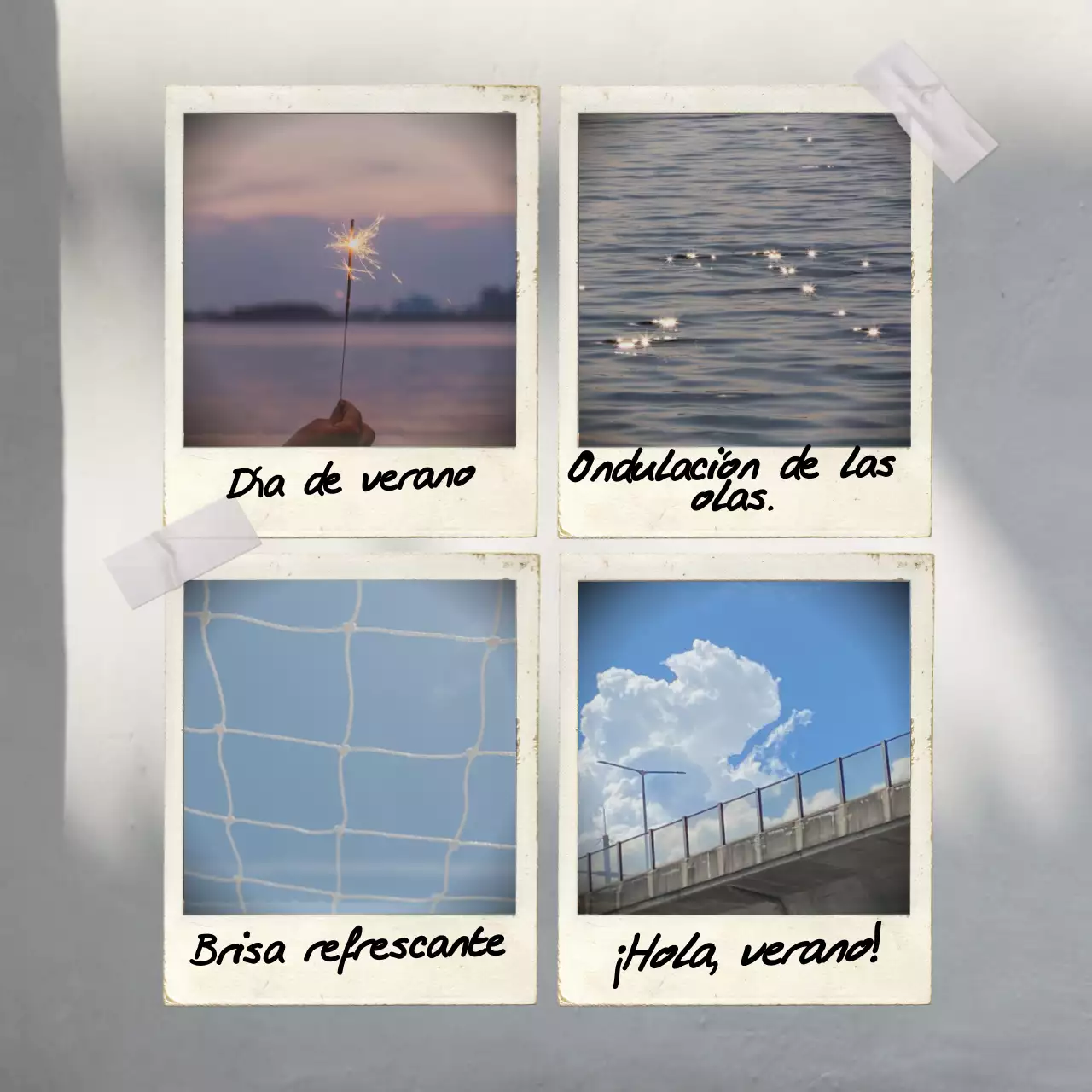 Una colección de sencillos sentimientos veraniegos en azul claro