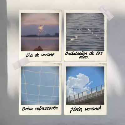 Una colección de sencillos sentimientos veraniegos en azul claro