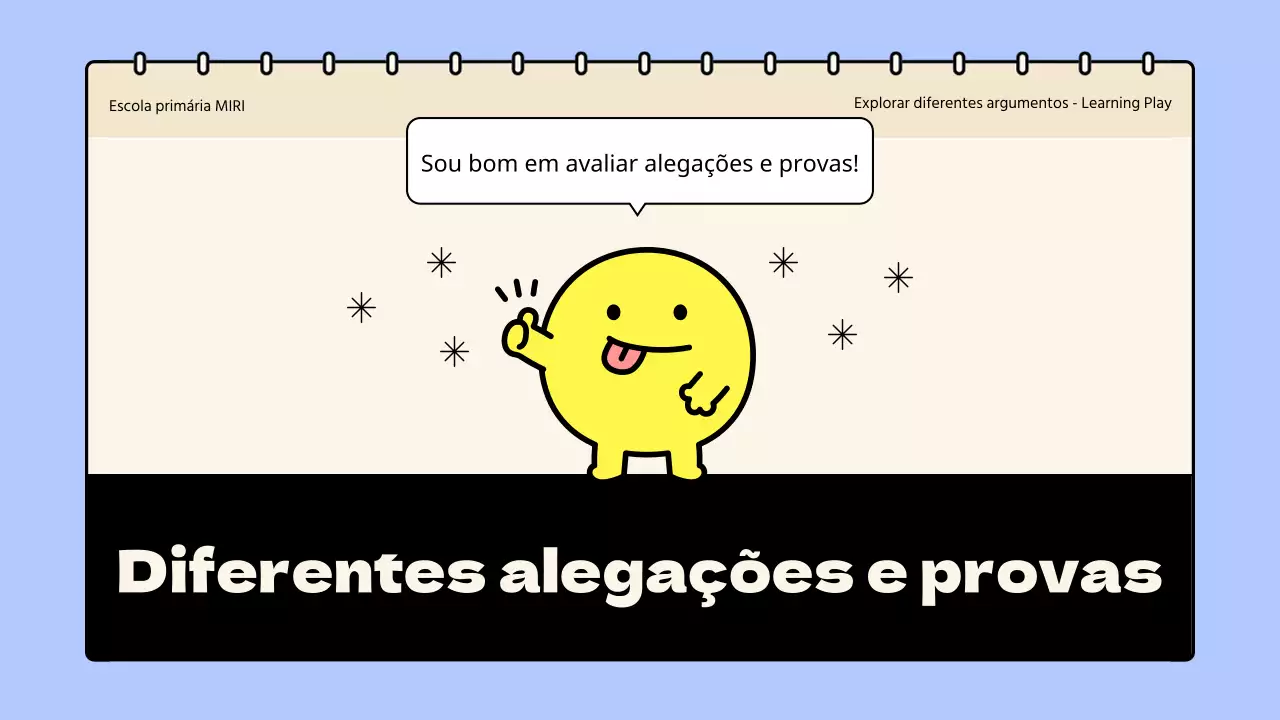 Materiais simples de artes da linguagem para o ensino primário em azul claro e amarelo