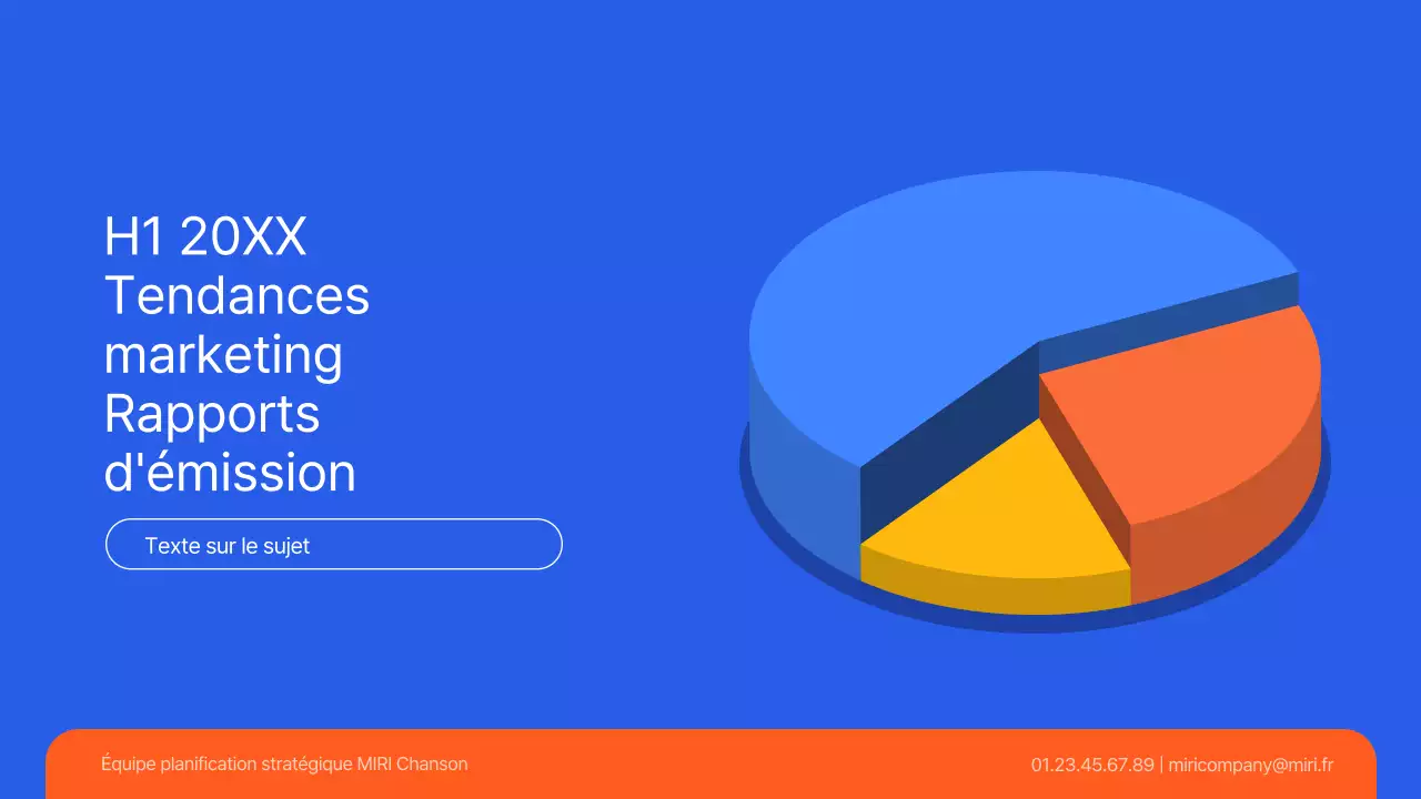 Tendances marketing simples en bleu et orange Document d'information