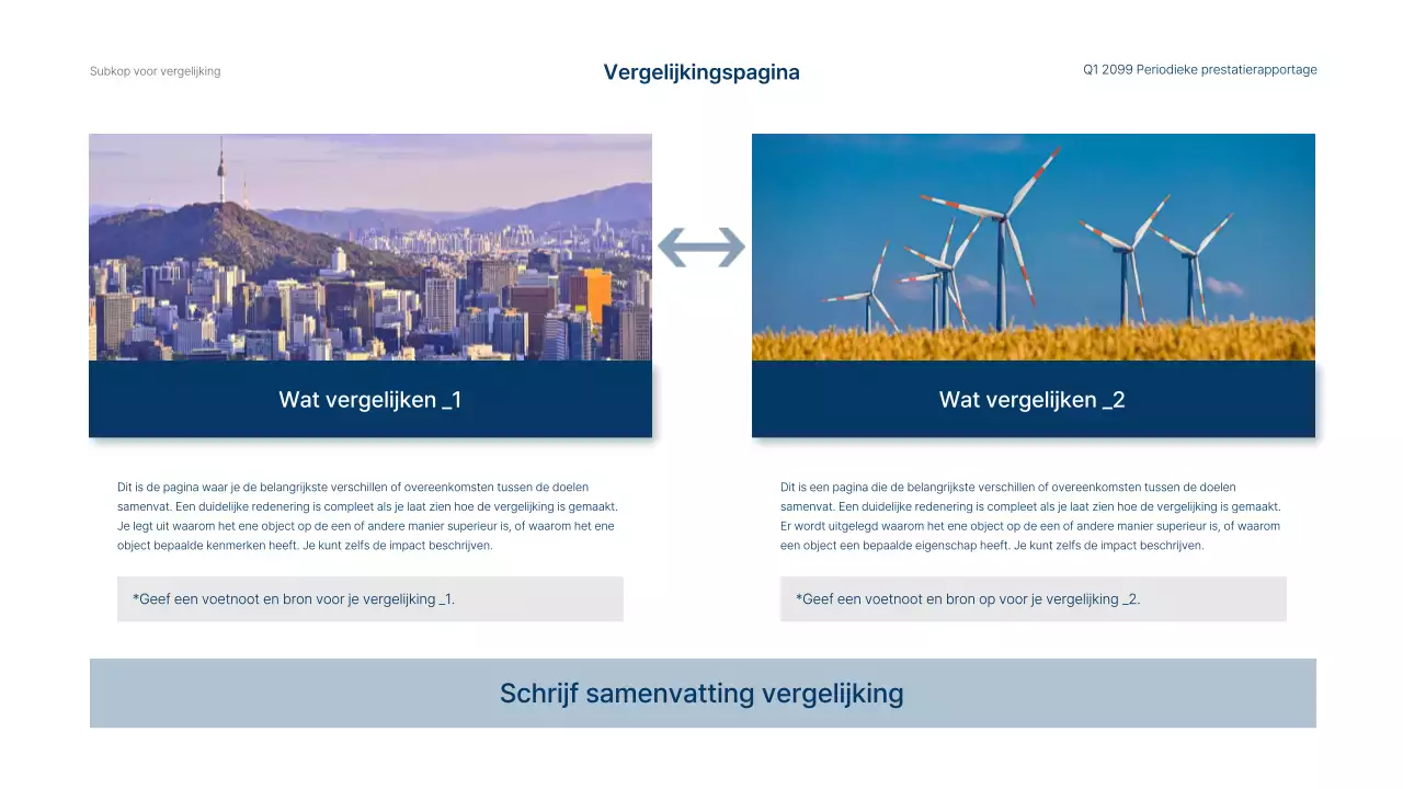 Eenvoudig bedrijfsinkomsten- en prestatierapport in blauw en wit