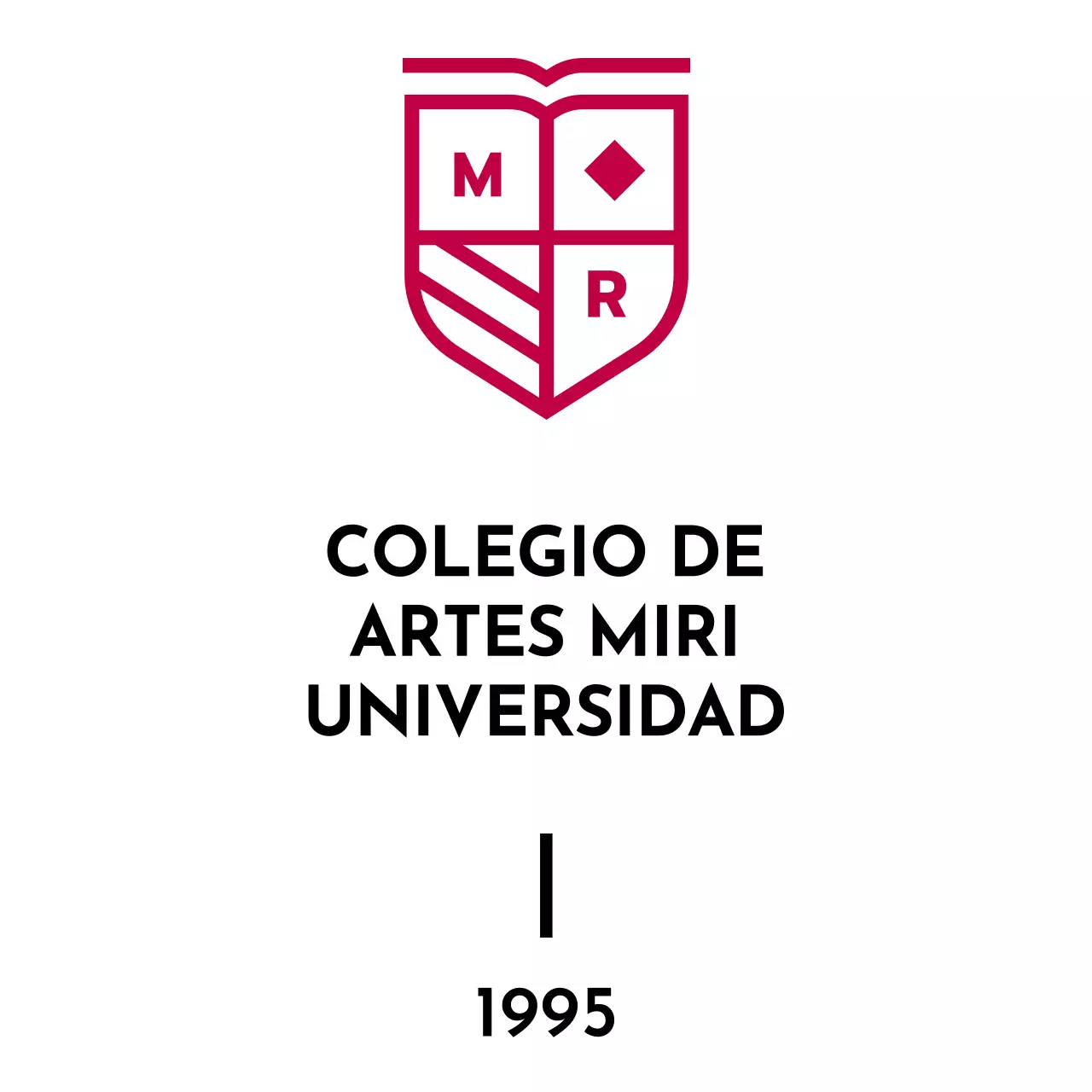 Diseño con el emblema de la escuela en forma de bandera