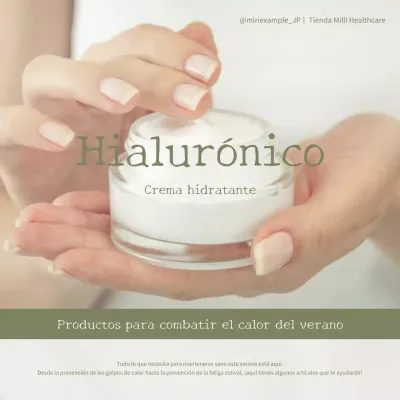 Anuncios de cremas hidratantes de protección minimalista para el verano en colores caqui y beige.