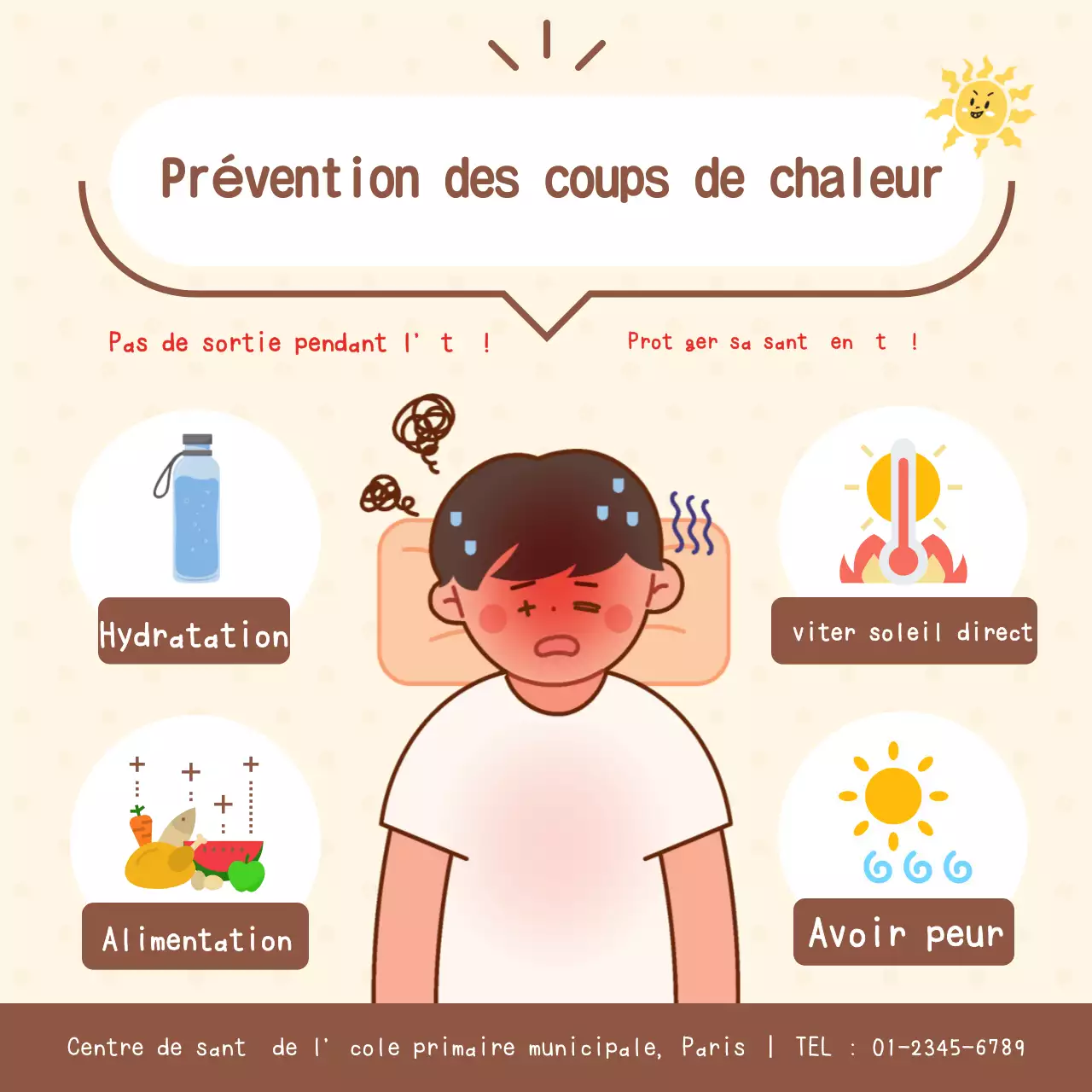 Informations de base sur les coups de chaleur en beige et en marron