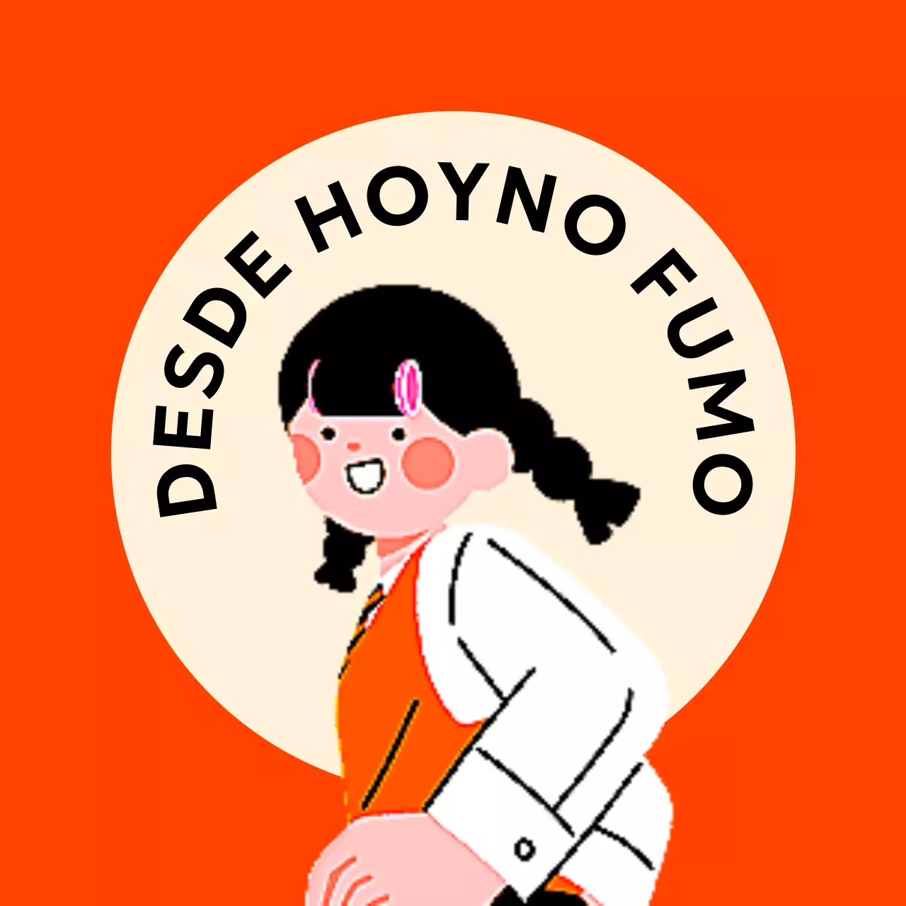 Diseño sin humo con simpáticas ilustraciones de estudiantes