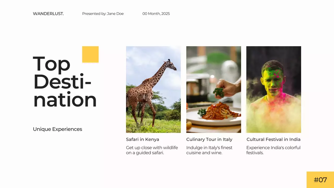 Yellow Modern Travel Presentation