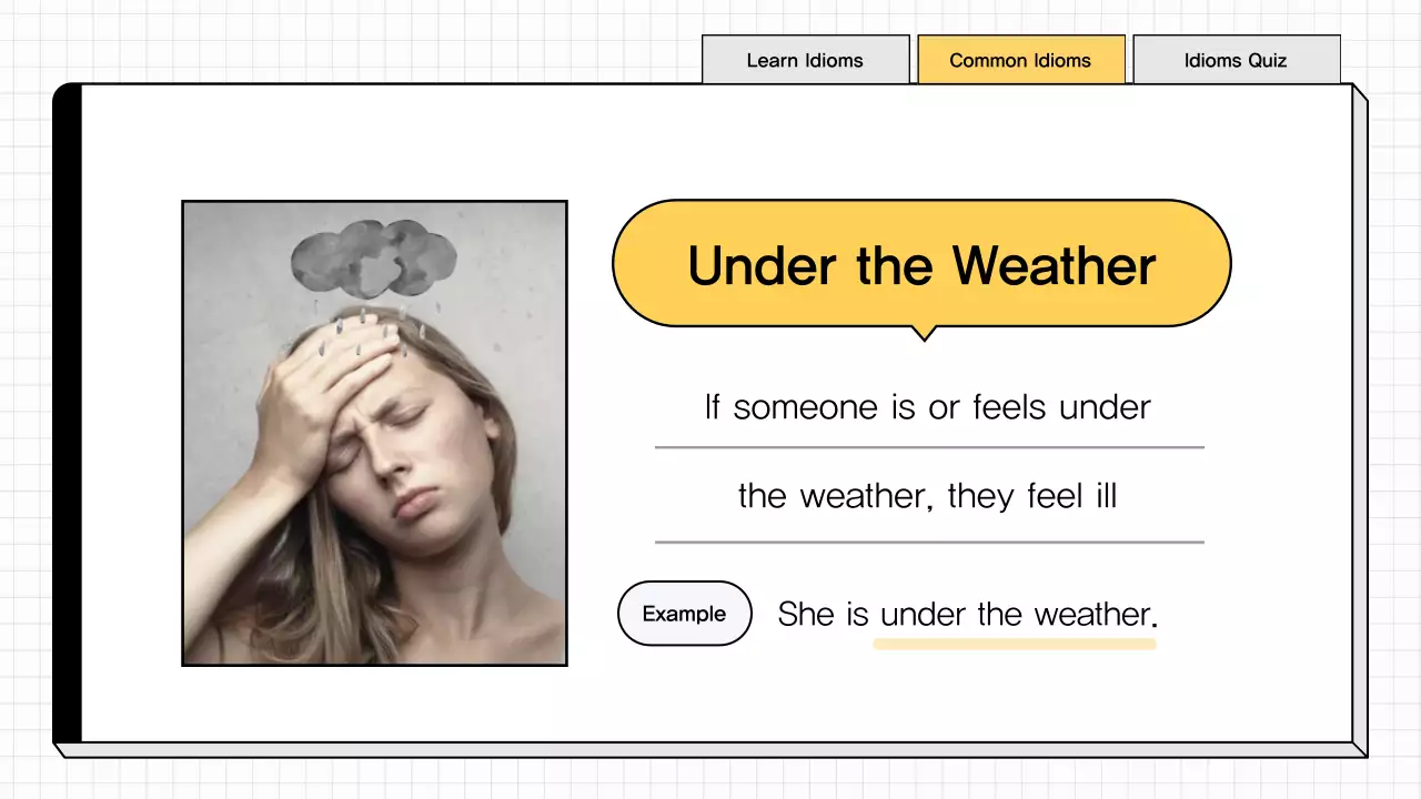 Yellow Minimal Idioms Quiz Presentation