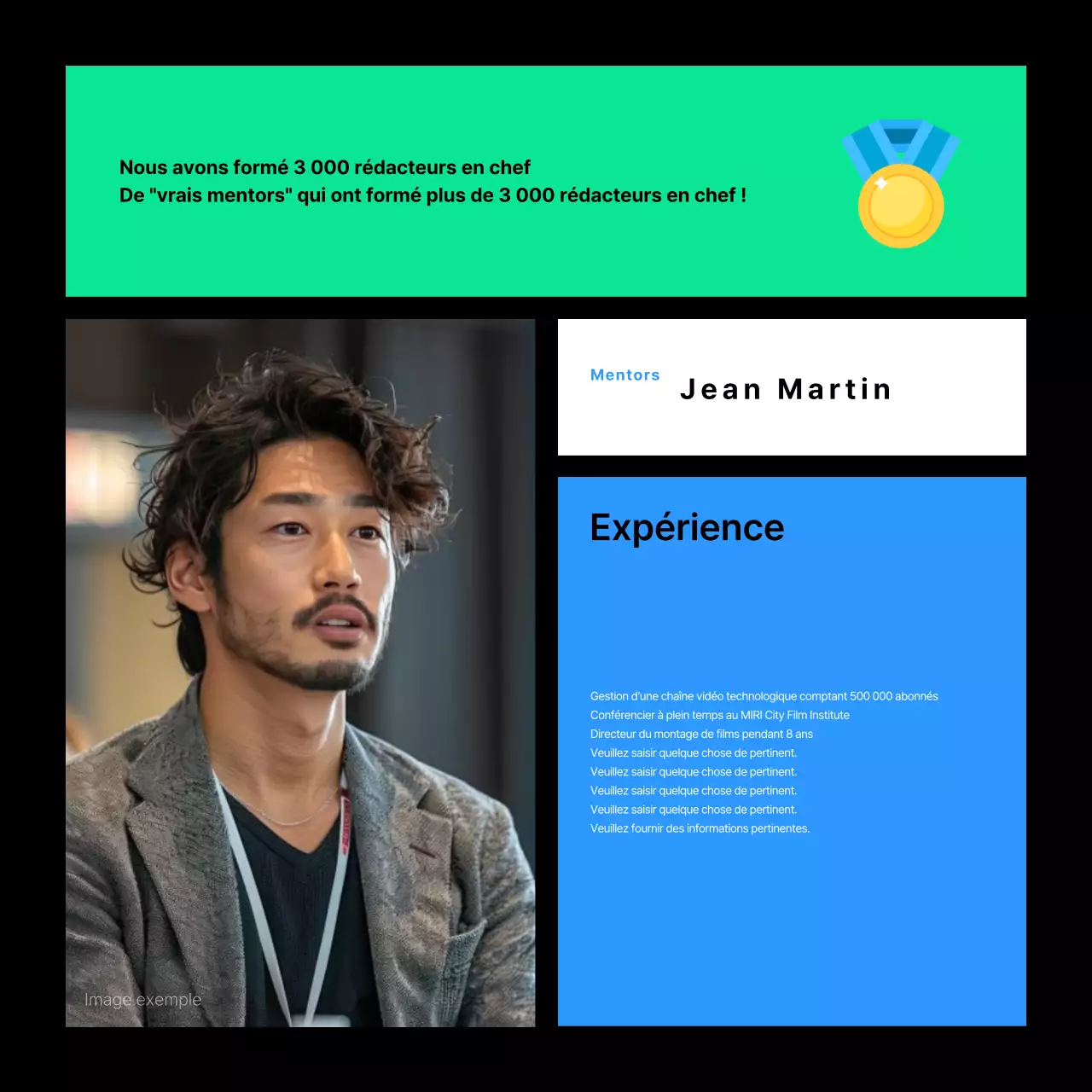 Faites la promotion de votre cours de montage vidéo en rose et bleu