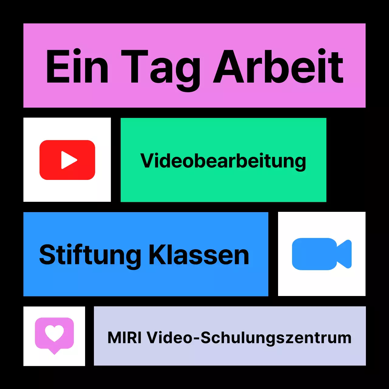 Werben Sie für Ihren Videobearbeitungskurs in Rosa und Blau