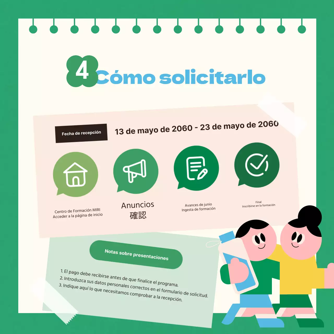 Guía de programas modernos de reciclaje en verde y azul claro