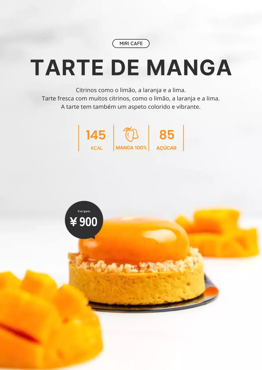 Sobremesas de verão simples em preto e amarelo Nova publicidade do menu