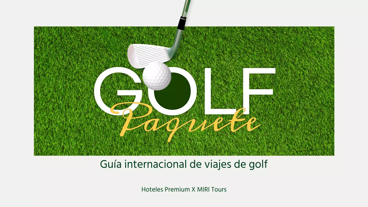 Guía sencilla de vacaciones de golf en verde y amarillo