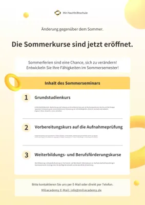 Gelbe und weiße Papuhan University Open Campus Werbung