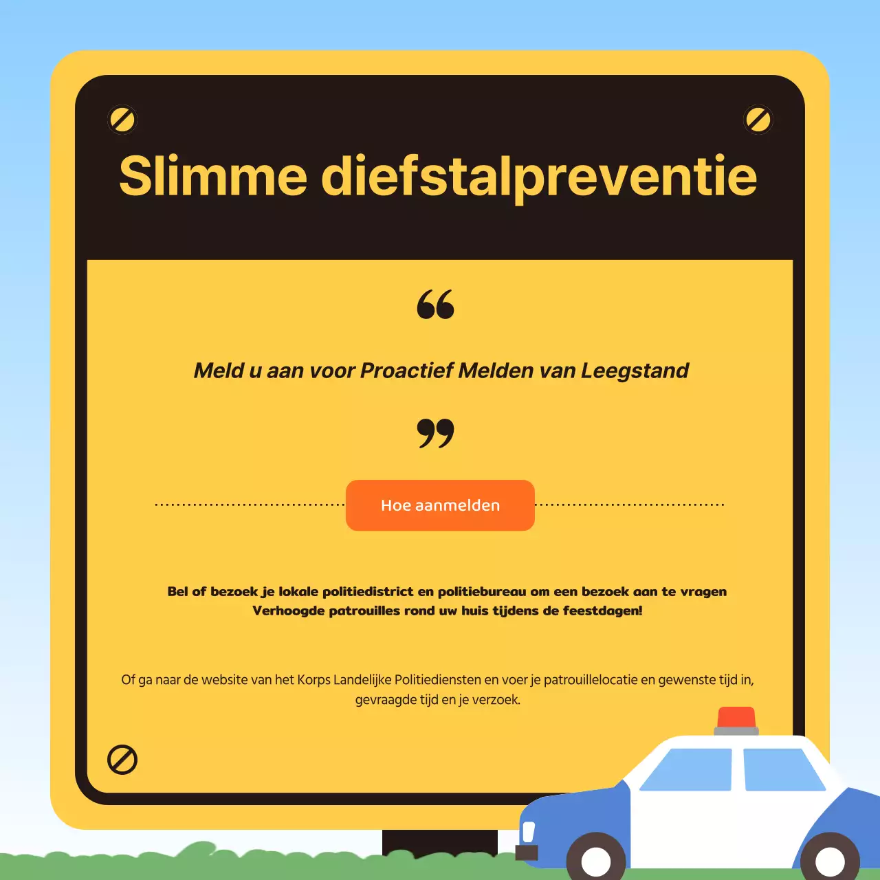 Veiligheidstips voor de feestdagen in bruin en geel gemarkeerd