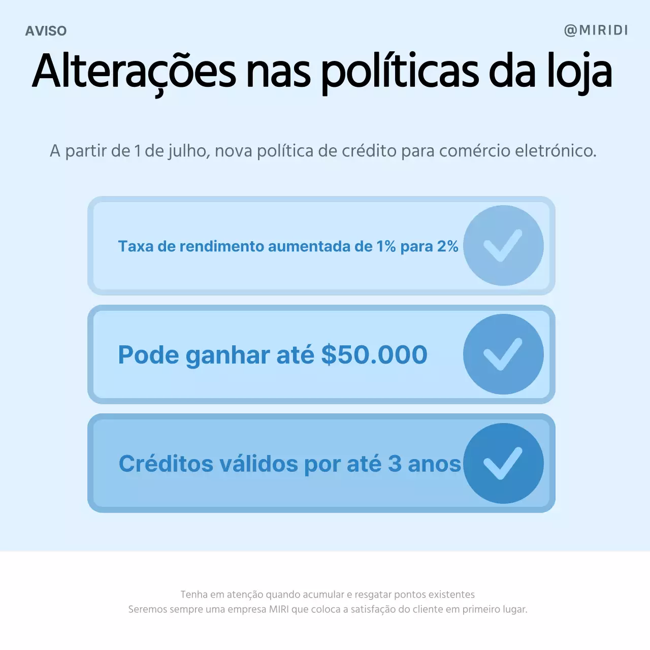 Anúncios simples de alterações de políticas a azul e cinzento