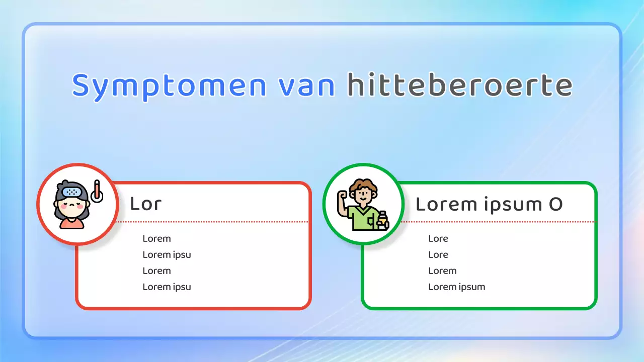 Pastelkleurige, brutale informatiebladen over hitteberoerte!