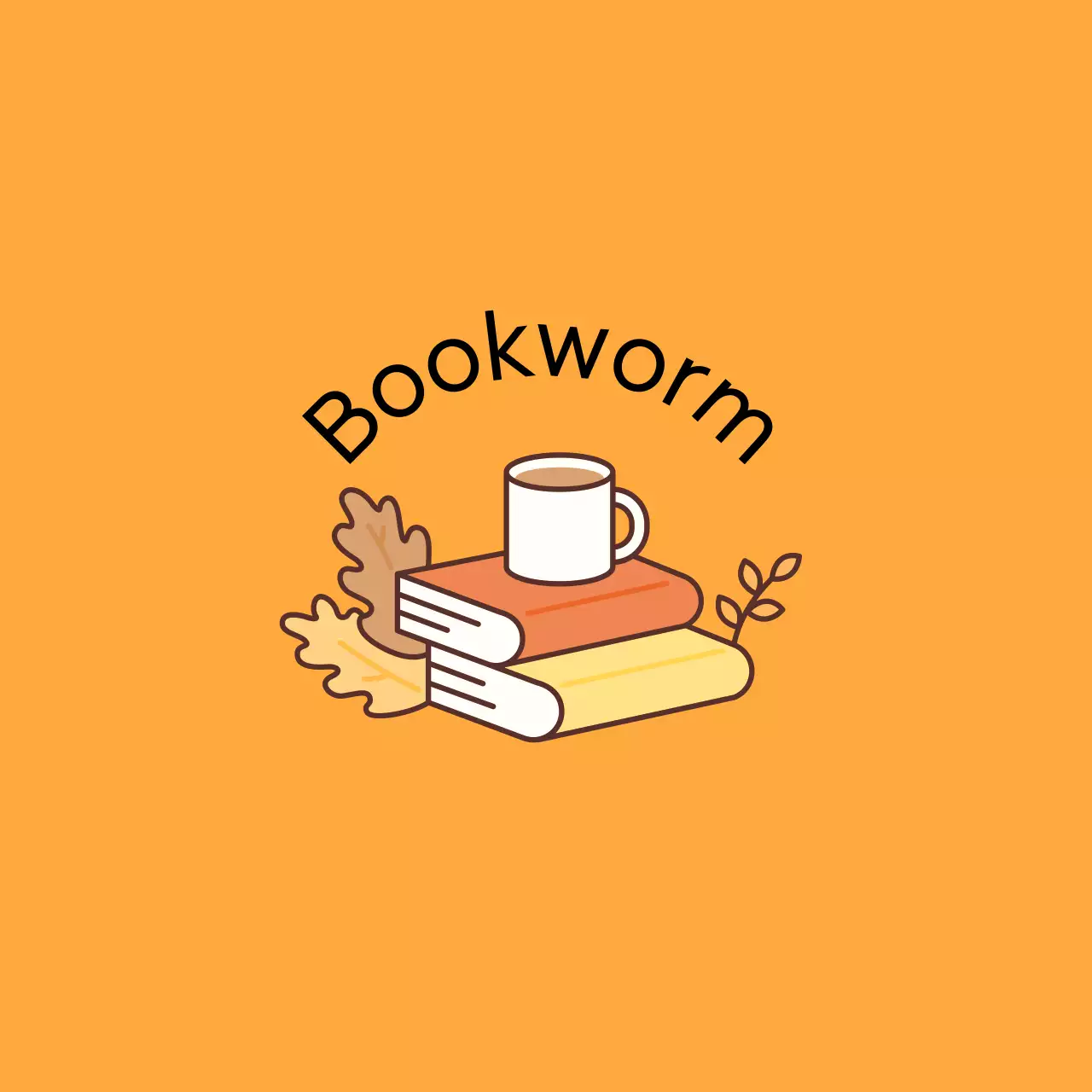 Desain yang hangat dengan ilustrasi buku