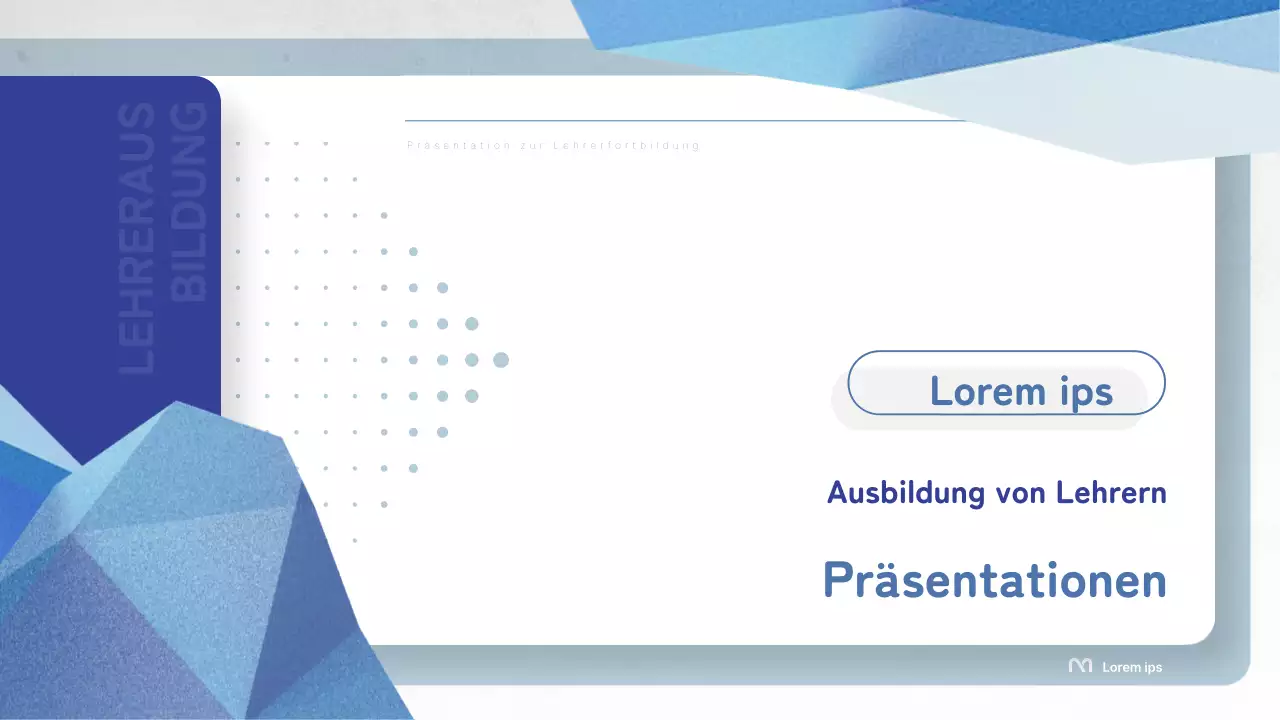 Einfache Lehrerfortbildungspräsentation in Weiß und Blau