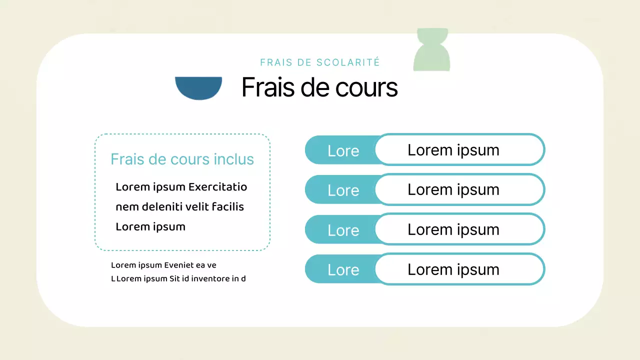 Un prospectus d'école d'art de style géométrique en ivoire et menthe.